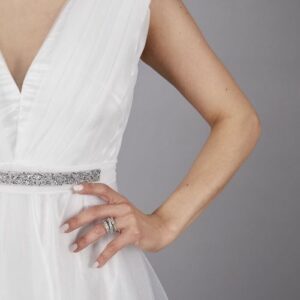 Rochie lunga din tulle Sandra alb - imagine 3