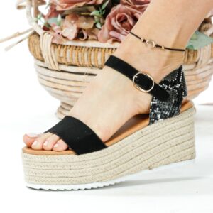 Sandale dama Tyna Negru - imagine 3