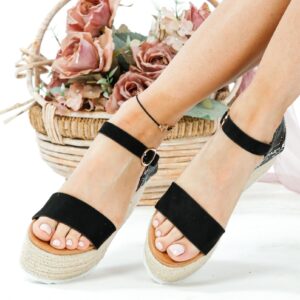 Sandale dama Tyna Negru - imagine 2
