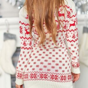 Set dama tricotat Anuska alb - imagine 4