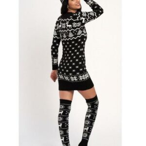 Set dama tricotat Anuska negru - imagine 5