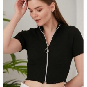 Top Scurt dama Casey Negru - imagine 1