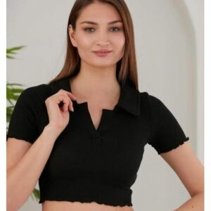 Top Scurt dama Lindsey Negru - imagine 1