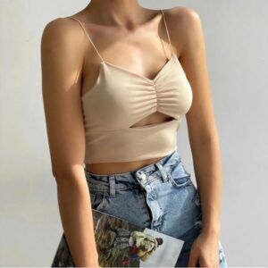 Top dama cu crapatura Askili Crem - imagine 2