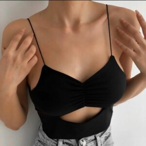 Top dama cu crapatura Askili Negru - imagine 2