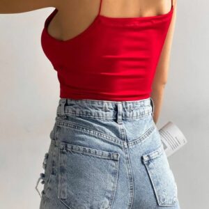Top dama cu crapatura Askili Rosu - imagine 3