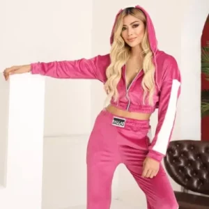 Trening catifea dama Darla Fucsia - imagine 1