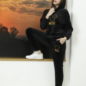 Trening dama catifea Mickey Negru - imagine 5