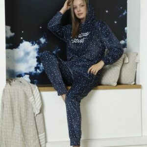 Trening dama catifea Tiny Stars Albastru - imagine 1