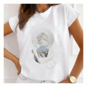 Tricou dama Alb Abstract Winter - imagine 1