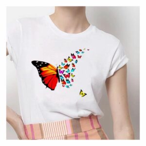 Tricou dama Alb Beautiful Butterfly - imagine 1