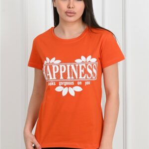 Tricou dama Happines portocaliu - imagine 2