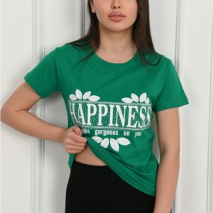Tricou dama Happines verde - imagine 1
