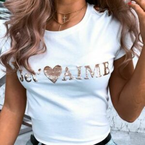 Tricou dama Je T'aime Alb - imagine 1