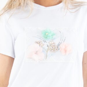 Tricou dama Kaya Alb - imagine 3