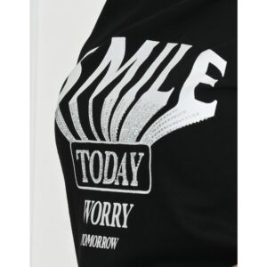 Tricou dama Smile Today Worry Tomorrow Negru - imagine 3