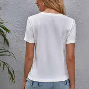 Tricou dama cu Broderie Leia Alb - imagine 3