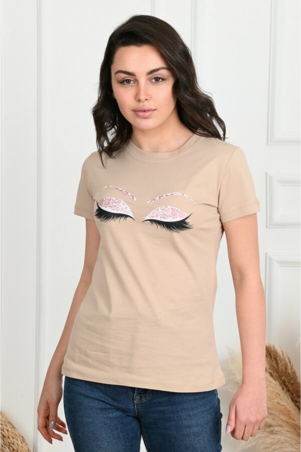 Tricou-Sport-Dama-Glittery-Eyes-Bej.jpg