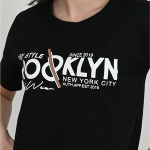 Tricou dama Brooklyn negru - imagine 2