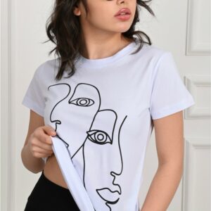 Tricou dama Mask alb - imagine 1