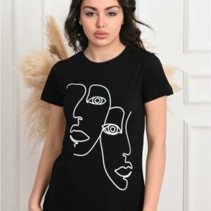 Tricou dama Mask negru - imagine 1
