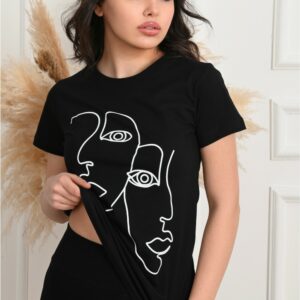 Tricou dama Mask negru - imagine 2