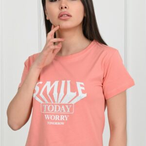 Tricou dama Smile Today Worry Tomorrow Roz