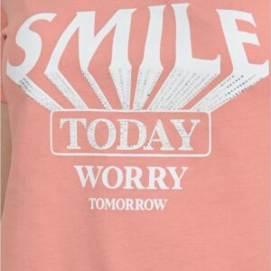 Tricou dama Smile Today Worry Tomorrow Roz