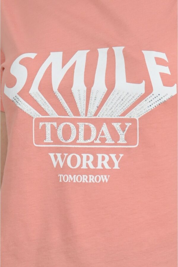 Tricou dama Smile Today Worry Tomorrow Roz