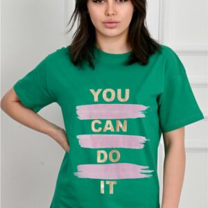 Tricou dama You Can Do It verde - imagine 1