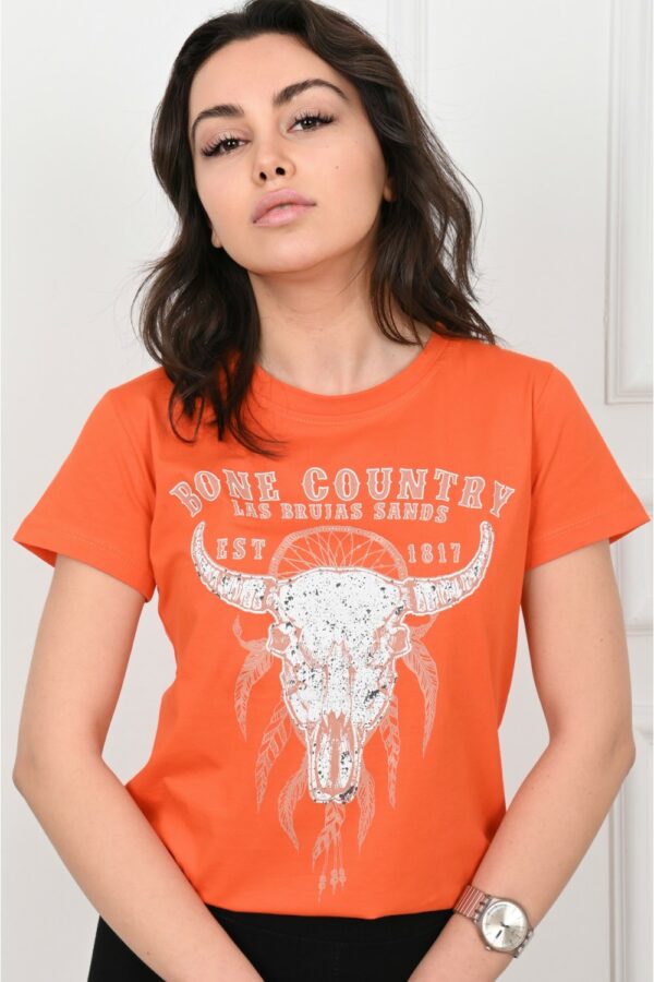 Tricou-dama-imprimeu-BoneCountry-portocaliu.jpg