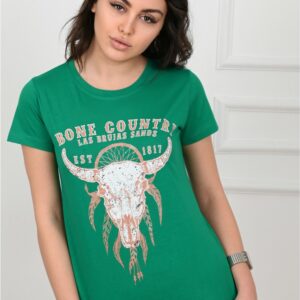 Tricou dama imprimeu BoneCountry verde - imagine 1