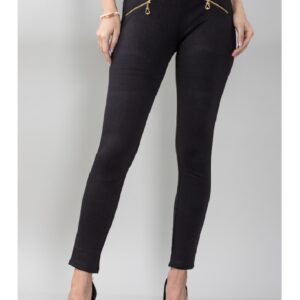Colanti dama Zipper negru - imagine 1