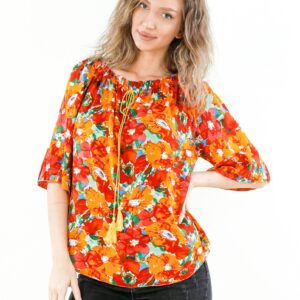 Bluza dama Mikkiss Four Portocaliu - imagine 1