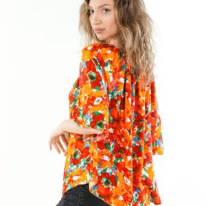 Bluza dama Mikkiss Four Portocaliu - imagine 2