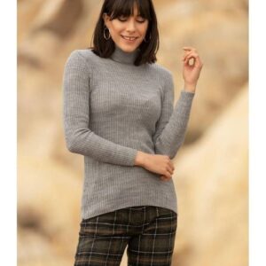 Pulover dama Bumbac Cellya Gri - imagine 1