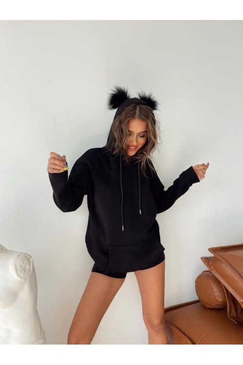 Hanorac dama vatuit PuffEars negru