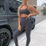 Compleu dama Fitness Animal Print Gri