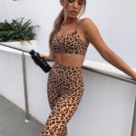 Compleu dama Fitness Animal Print Maro