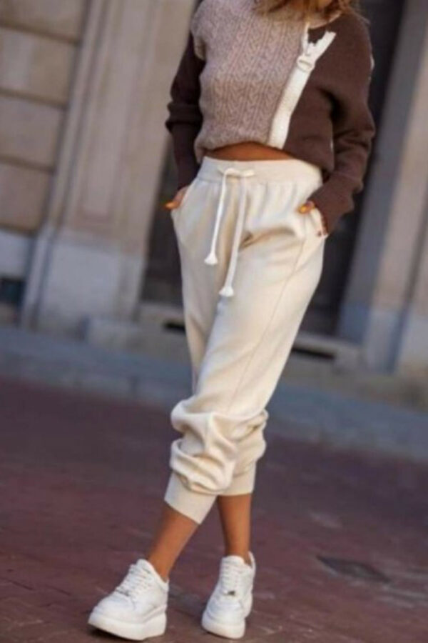 Pantaloni dama de trening Anisia alb
