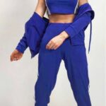 Compleu casual dama 3 piese Mannya albastru