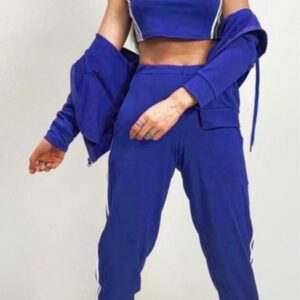 Compleu casual dama 3 piese Mannya albastru