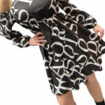 Rochie dama Letters alb negru
