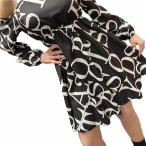 Rochie dama Letters alb negru