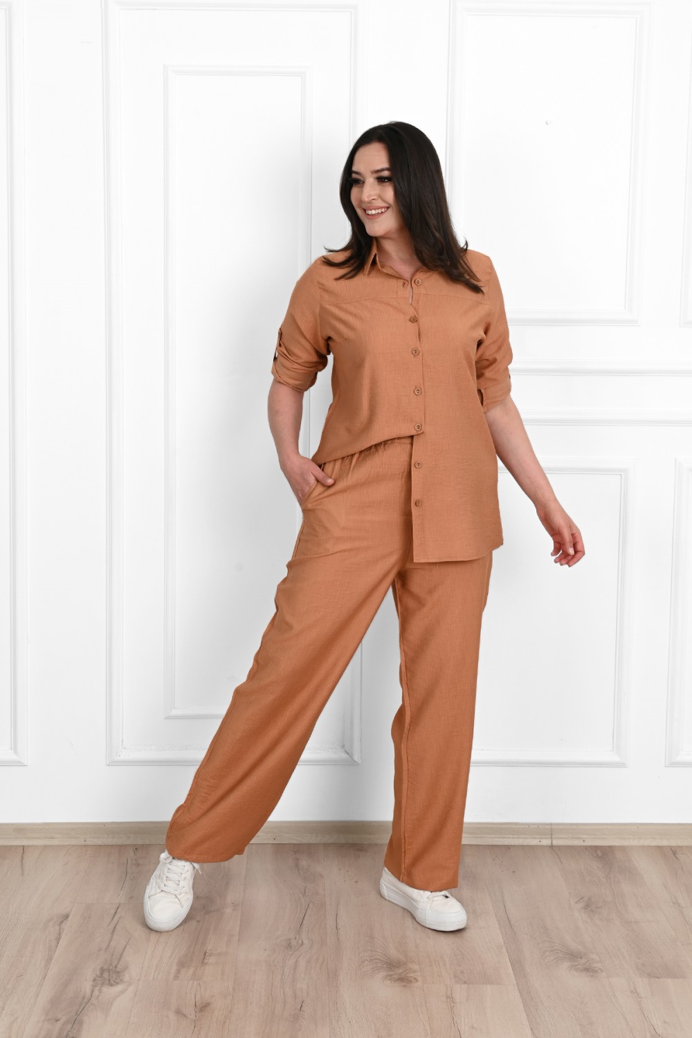 Compleu dama in Matilda caramiziu