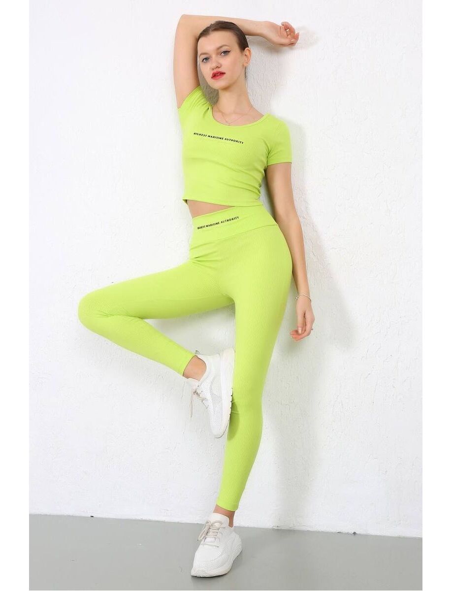 Compleu pentru fitness Melinda verde neon