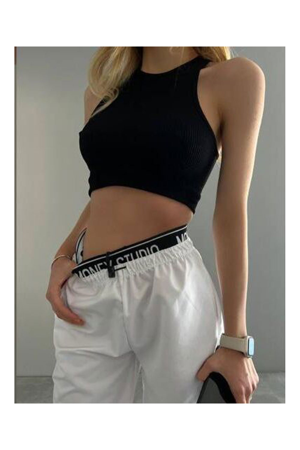 Pantaloni dama de fas Amira alb