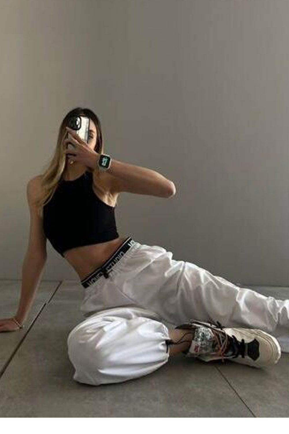 Pantaloni dama de fas Amira alb