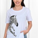 Tricou dama casual ZebraLove alb