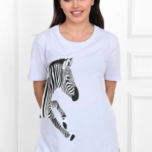 Tricou dama casual ZebraLove alb